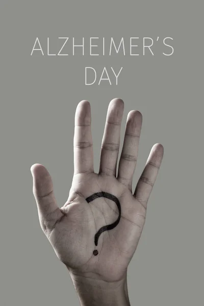 Question mark and text world alzheimers day — Stock Photo, Image