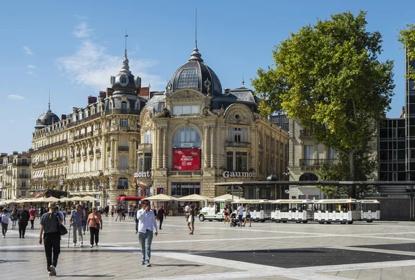 Place de la Comedie Square w Montpellier, Francja — Zdjęcie stockowe