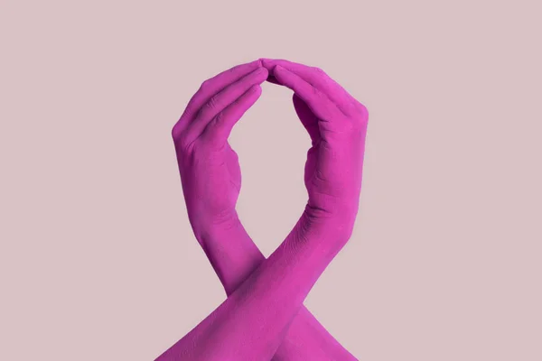 Pinkfarbenes Band für das Brustkrebsbewusstsein — Stockfoto