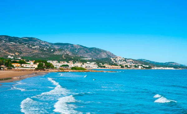 Вид Пляж Playa Romana Алькоссебре Коста Дель Афар Испания Зимой — стоковое фото