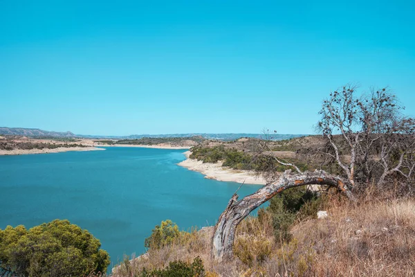 Uma Vista Reservatório Mequinenza Rio Ebro Também Conhecido Como Mar — Fotografia de Stock
