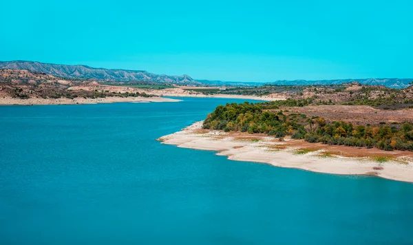 Vista Sul Bacino Idrico Mequinenza Nel Fiume Ebro Noto Anche — Foto Stock