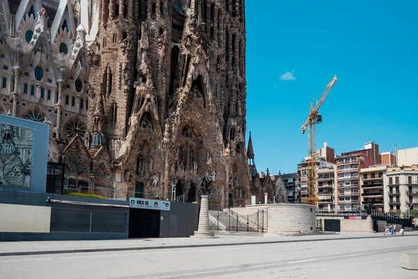 Barcelona Spagna Agosto 2020 Insolitamente Deserta Sagrada Familia Capolavoro Antoni — Foto Stock