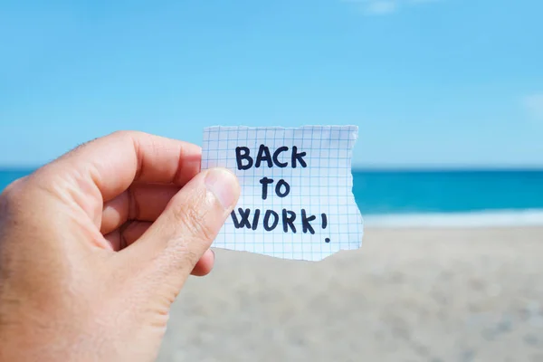 Closeup Hand Young Caucasian Man Beach Front Ocean Holding Piece — Stock Photo, Image