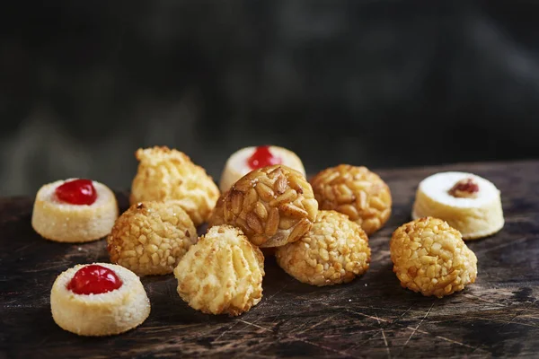 Pile Panellets Typical Confection Catalonia Spain Eaten Traditionally All Saints — Stock Photo, Image