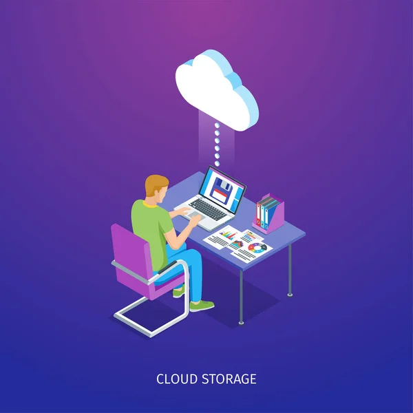 Bannière de stockage Cloud — Image vectorielle