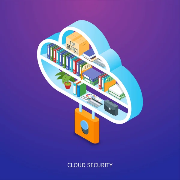 Concetto di sicurezza cloud — Vettoriale Stock