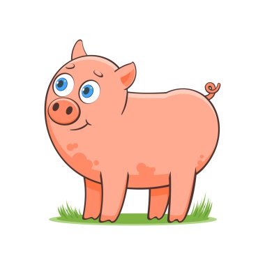 mutlu karikatür domuz