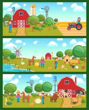 Çizgi film afiş kümesi