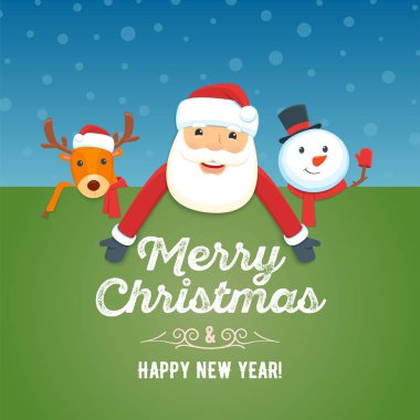 Noel Baba, Ren geyiği ve kardan adam ile tabela