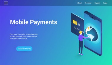 Mobil ödeme 3B şablon