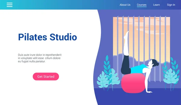 ピラティス スタジオ lp テンプレート — ストックベクタ