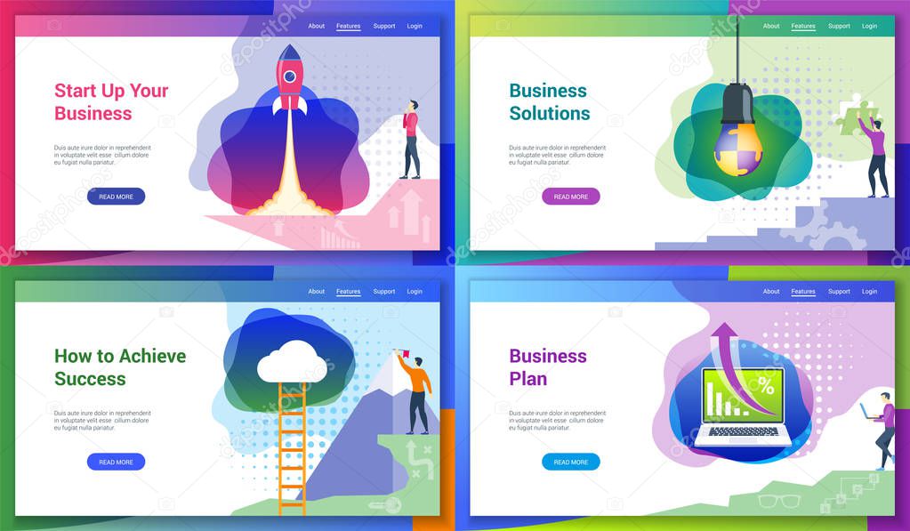 modern landing page set 01