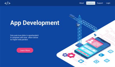 App Geliştirme 3d lp şablonu