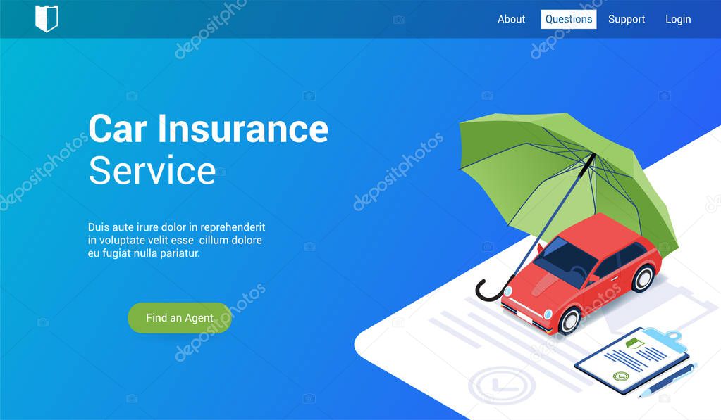 car insurance 3d template