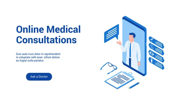 Consultations médicales modèle 3d 2 — Image vectorielle