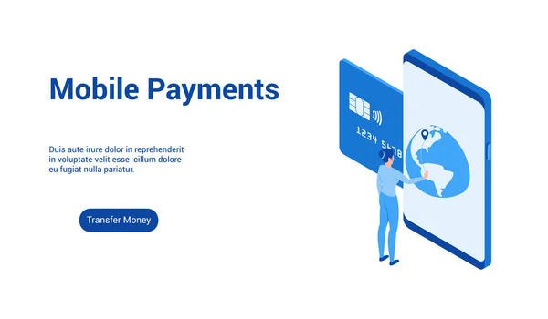 Mobile Payments 3d Vorlage 2 — Stockvektor