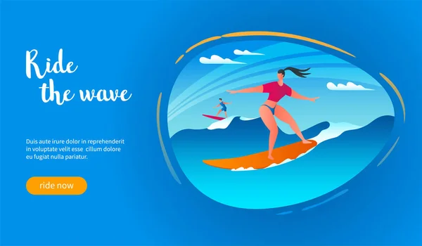 Vague de surf concept — Image vectorielle