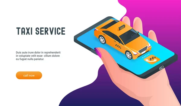 Taksi online servis mobil uygulama — Stok Vektör