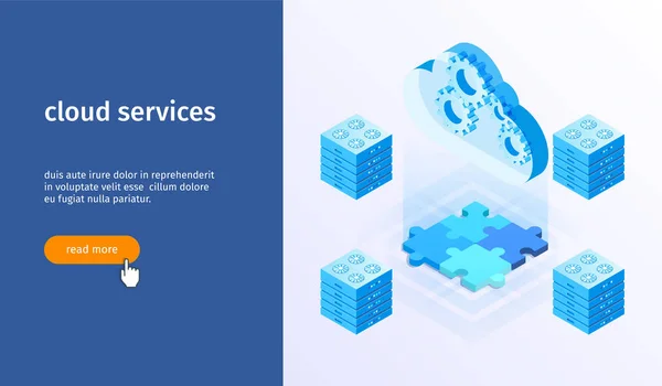 Banner de servicios de nube 05 — Vector de stock