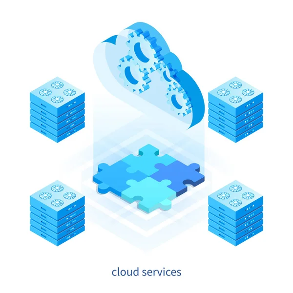 Concepto de servicios en nube 05 — Vector de stock