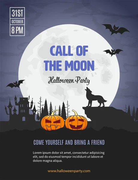 Modèle d'invitation pour la fête d'Halloween — Image vectorielle