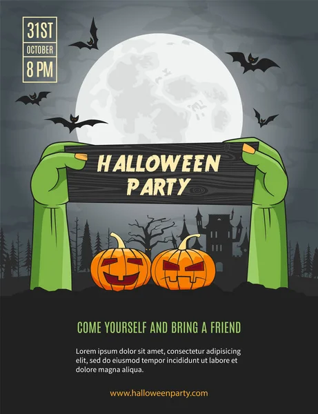 Joyeux flyer d'Halloween — Image vectorielle