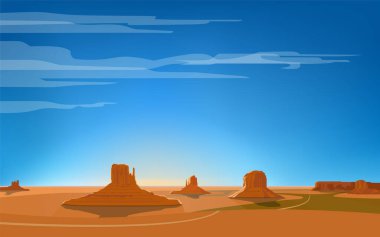 Anıt vadisi. Arizona manzarası. Dağlar ve kayalar