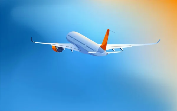 Avião Passageiros Descolar Pôr Sol Silhueta Grande Passageiro Avião Carga — Fotografia de Stock