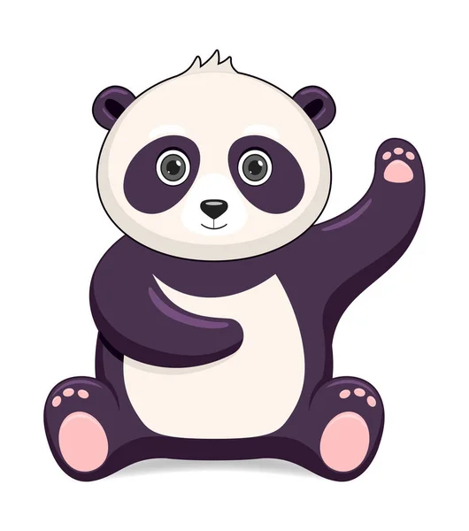 Panda Urso Animal Sobre Fundo Branco Desenhos Animados Estilo Ilustração — Vetor de Stock