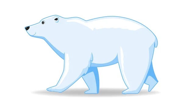 Isbjörnsdjur Stående Vit Bakgrund Tecknad Stil Vektor Illustration — Stock vektor