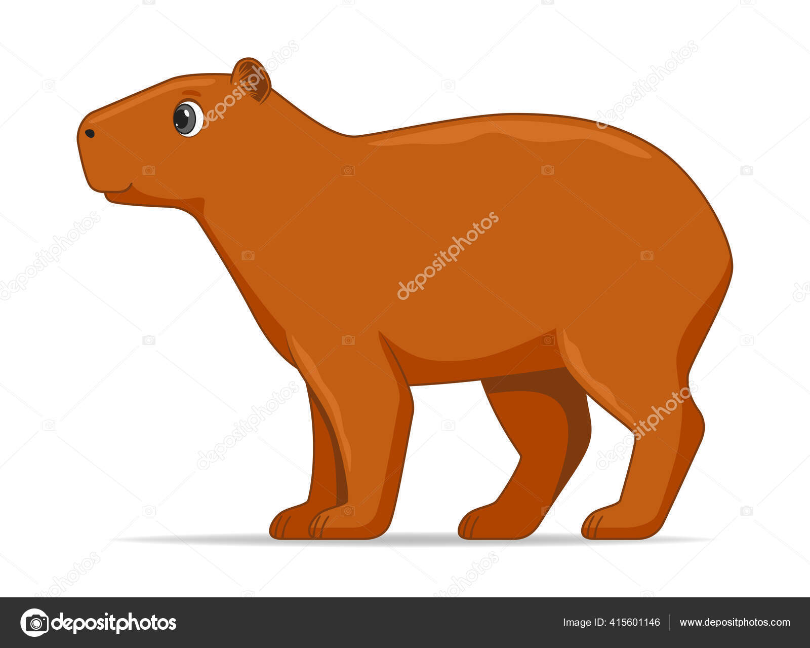 Capivara Animal Sobre Fundo Branco Desenhos Animados Estilo Ilustração  Vetorial imagem vetorial de Genestro© 415601146