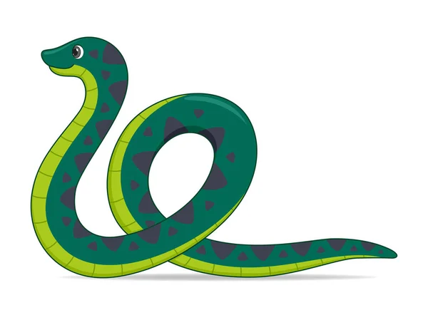 Cobra Anaconda Sobre Fundo Branco Desenhos Animados Estilo Ilustração Vetorial — Vetor de Stock