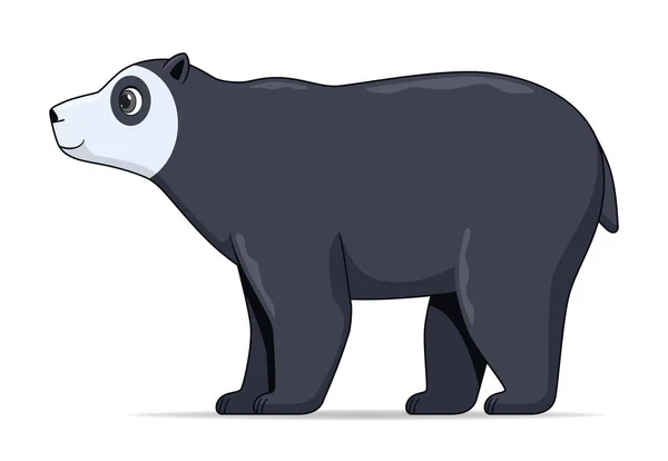 Spectacled Bear Animal Standing White Background Cartoon Style Vector Illustration — Stock Vector