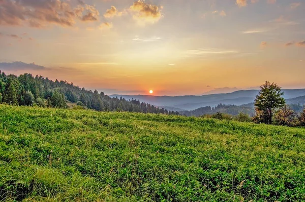 Sunset Hills Slovakia — Stock Photo, Image