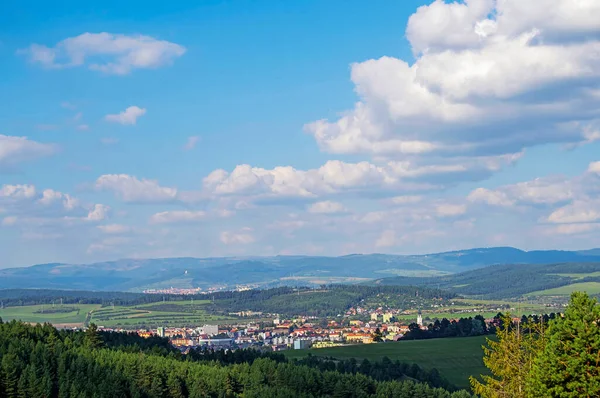 Paesaggio Con Città Slovacchia — Foto Stock