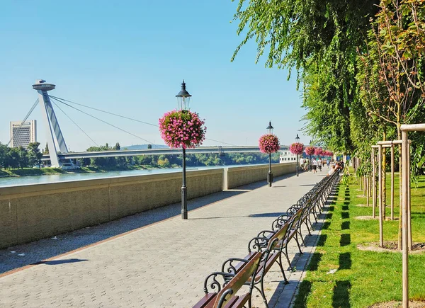 Πάρκο Από Τον Ποταμό Δούναβη Στην Μπρατισλάβα Σλοβακία — Φωτογραφία Αρχείου