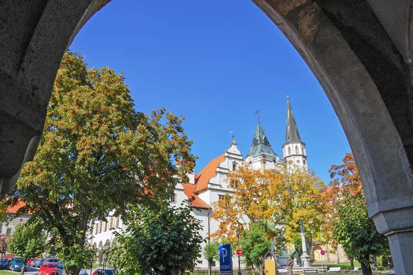 Oude Stadhuis Klokkentoren Kerk Middeleeuwse Levoca Slowakije — Stockfoto