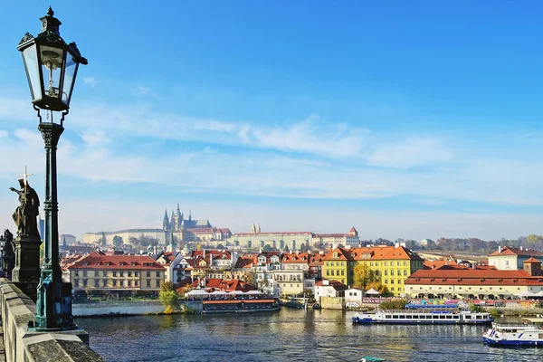 Prag Charles Köprüsü Nden Kale Manzarası — Stok fotoğraf