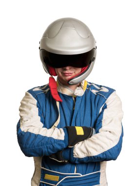 Profesyonel formül pilot motor sporları için bir yarış takım elbise.