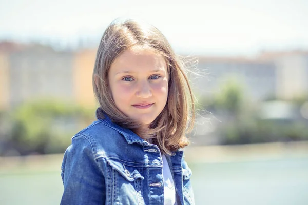 Outdoor Portrait Cute Young Girl Year Old — Stock Photo, Image