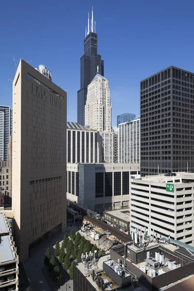 Chicago Stadsgezicht Met Willis Tower — Stockfoto