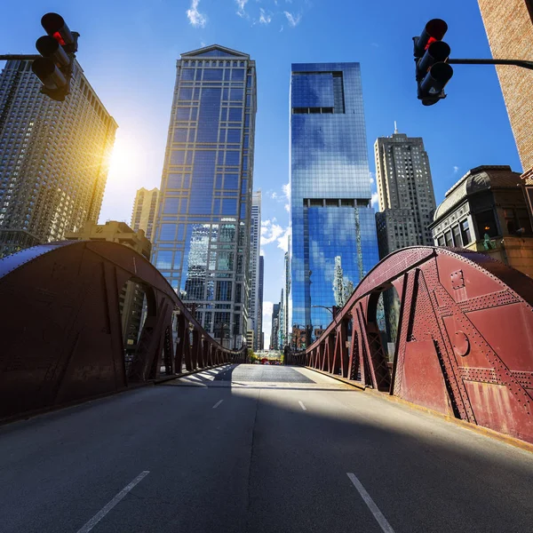 Chicago Şehir Merkezi Köprü Bina Görünümü — Stok fotoğraf