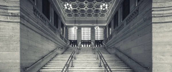 Άποψη Της Union Station Σκάλες Σικάγο Ηνωμένες Πολιτείες — Φωτογραφία Αρχείου