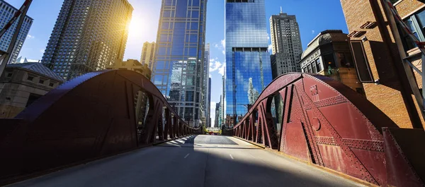 Uitzicht Downtown Chicago Bridge Buiding — Stockfoto
