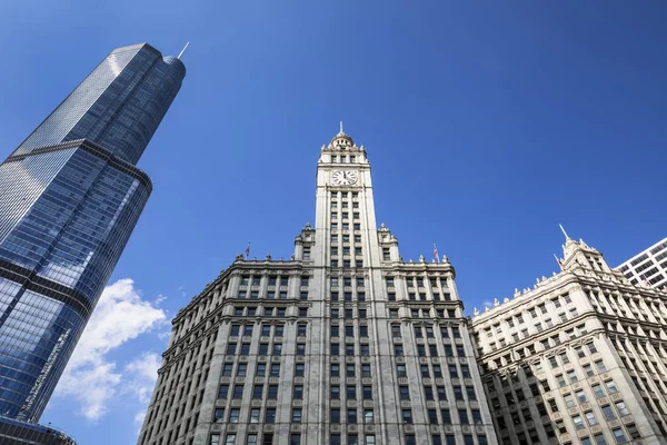 Pohled Budovy Modrá Obloha Chicagu Usa — Stock fotografie