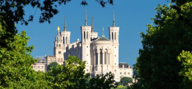 Notre Dame de Fourviere Bazilikası manzarası, Lyon, Fransa