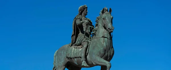 Blick Auf Louis Xiv Statue Lyon Frankreich — Stockfoto