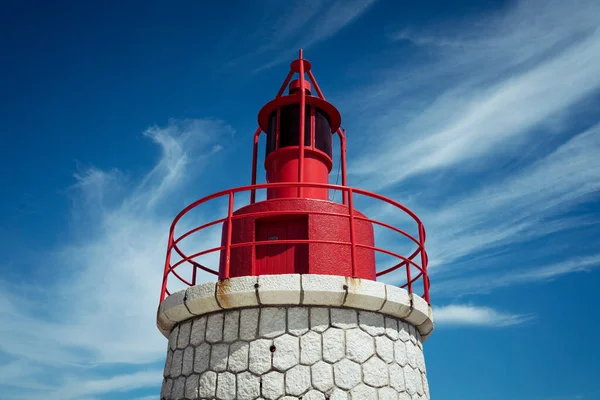 Farol Vermelho Sanary França Europa — Fotografia de Stock