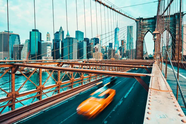 Utsikt Över Brooklyn Bridge New York City Särskild Fotografisk Bearbetning — Stockfoto